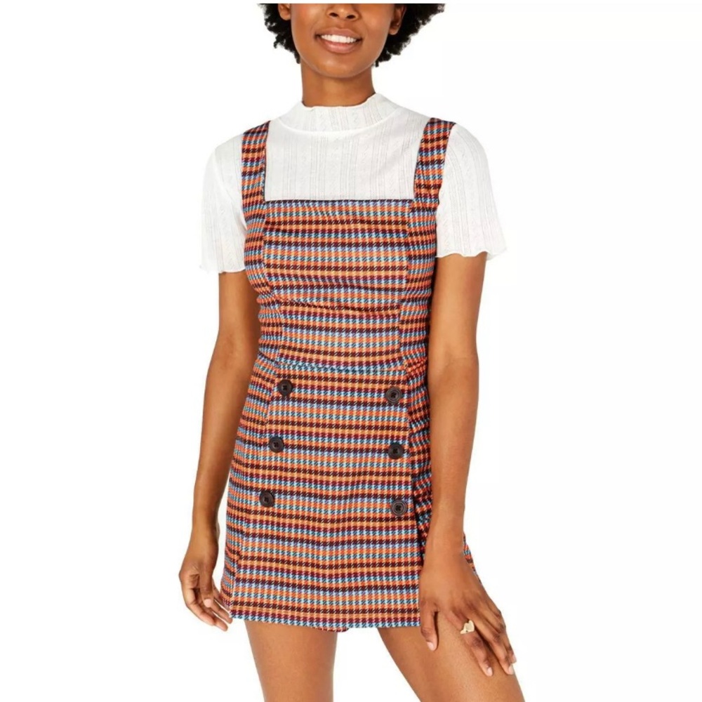 Fishbowl-RETRO-Plaid Sleeveless Skort Romper-Sz XS